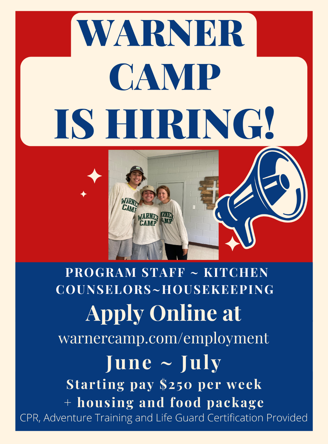 Warner Camp Hiring